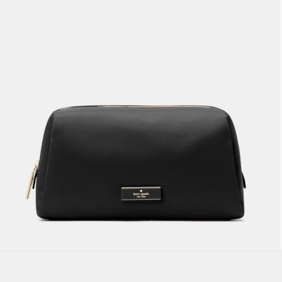 NWT Kate Spade Cater Nylon Cosmetic Pouch - Black - Picture 1 of 7
